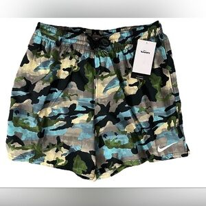 Nike Large Men’s Blue Black Camo Swim Shorts 5” Athletic NWT